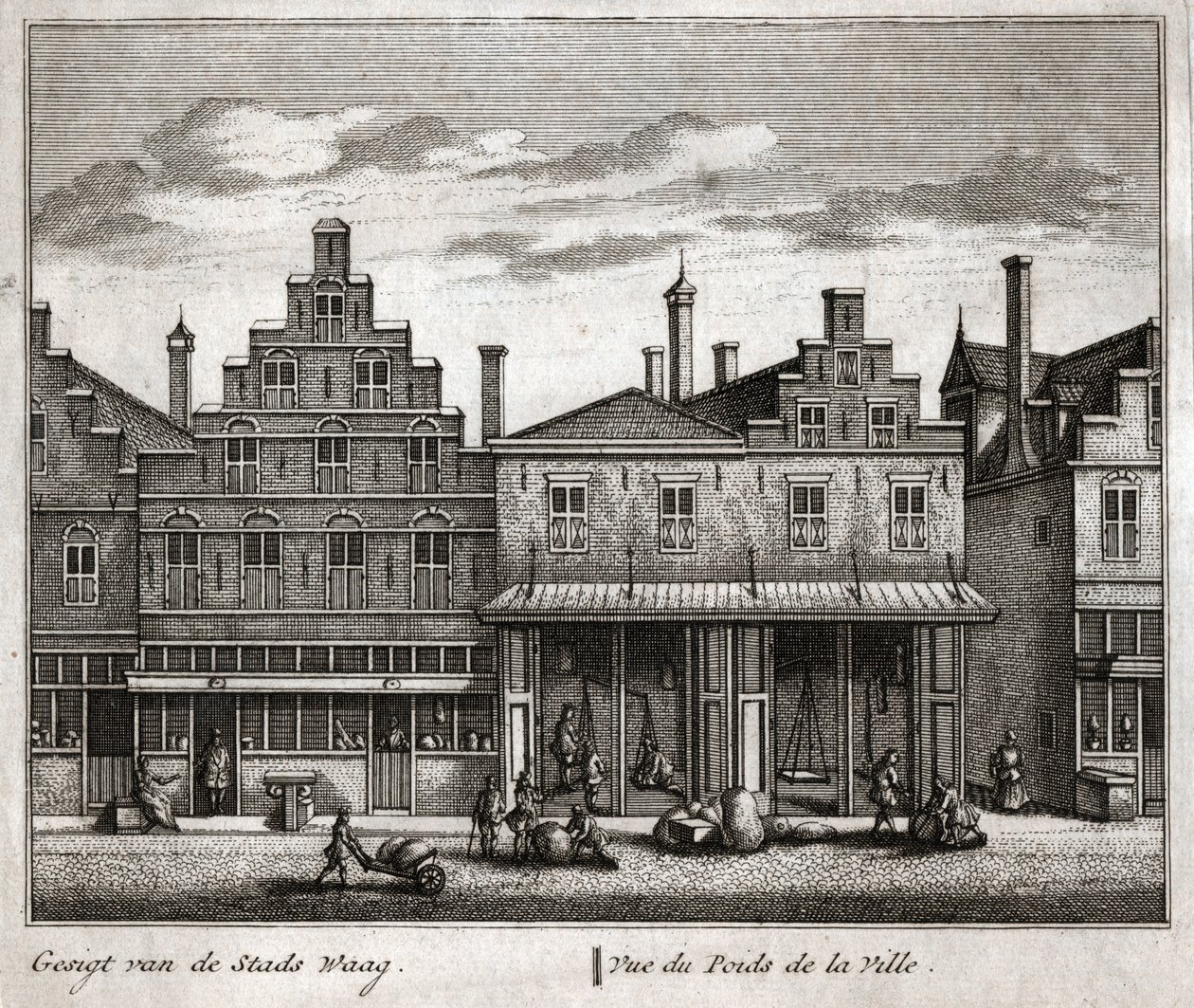 Delft, Nederländerna. (gravyr av Flemish School