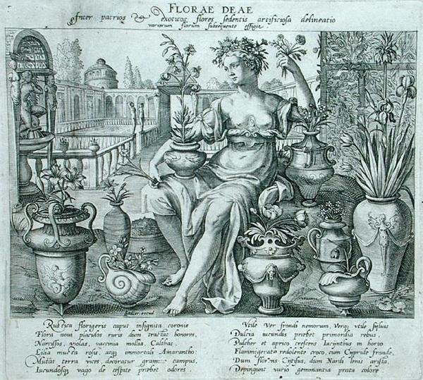 Flora (gravyr) av Flemish School
