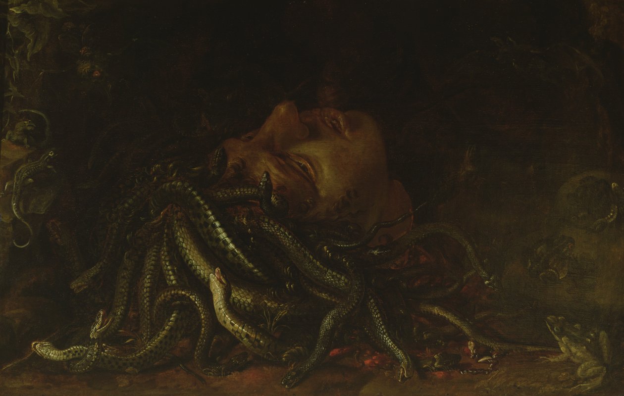 Head of Medusa (olja på panel) av Flemish School
