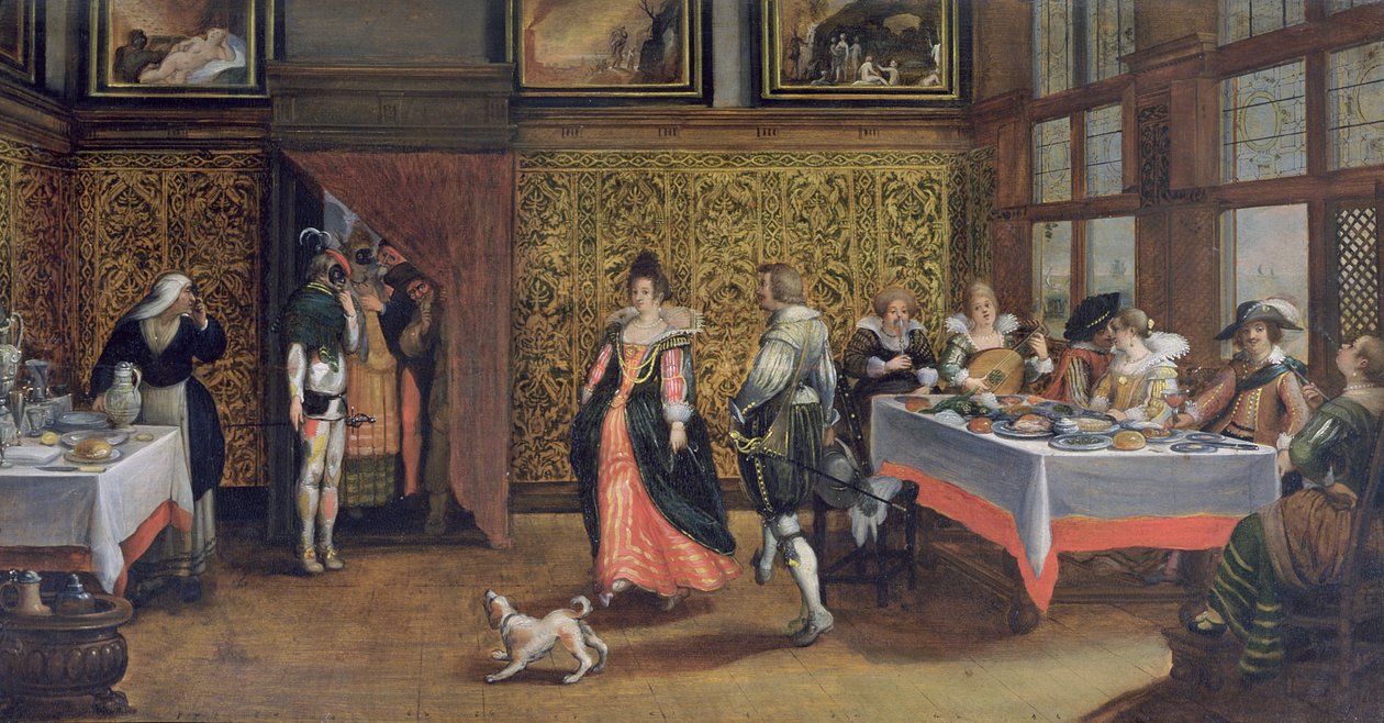 Maskerade gäster (se 254068) av Flemish School
