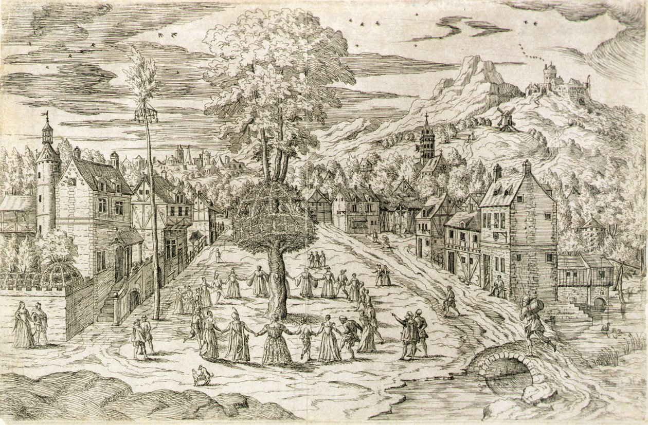 Första maj-ceremoni (etsning) av Flemish School