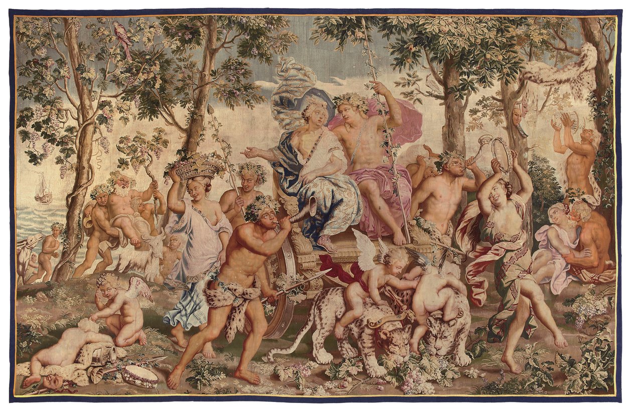 Mytologisk gobeläng, sent 1600-tal av Flemish School