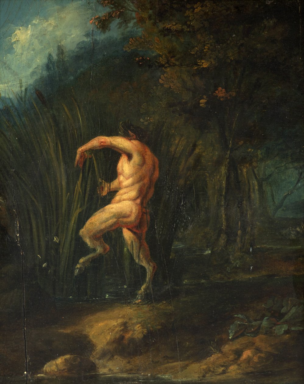 Pan och Syrinx (olja på panel) av Flemish School