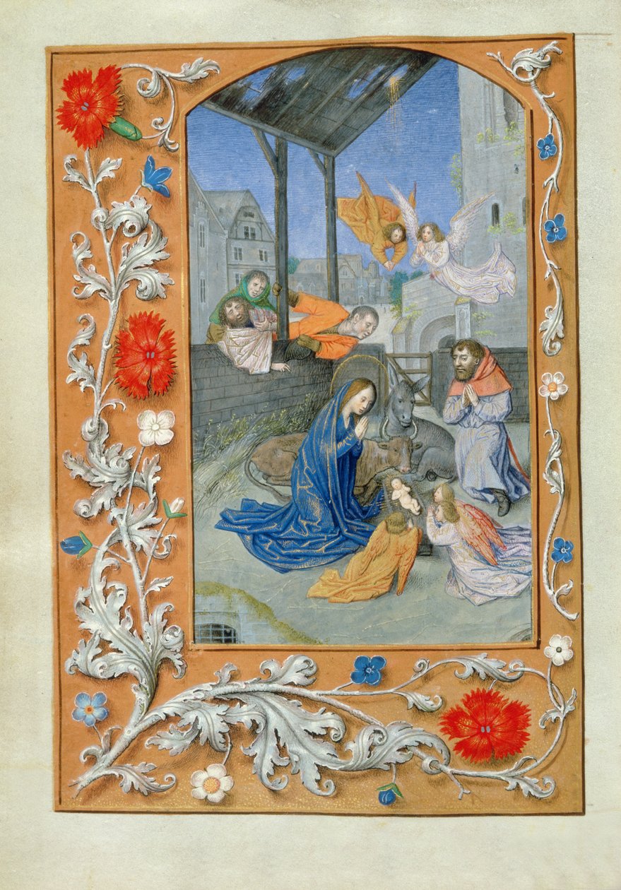 The Nativity, c.1480 (pergament) av Flemish School