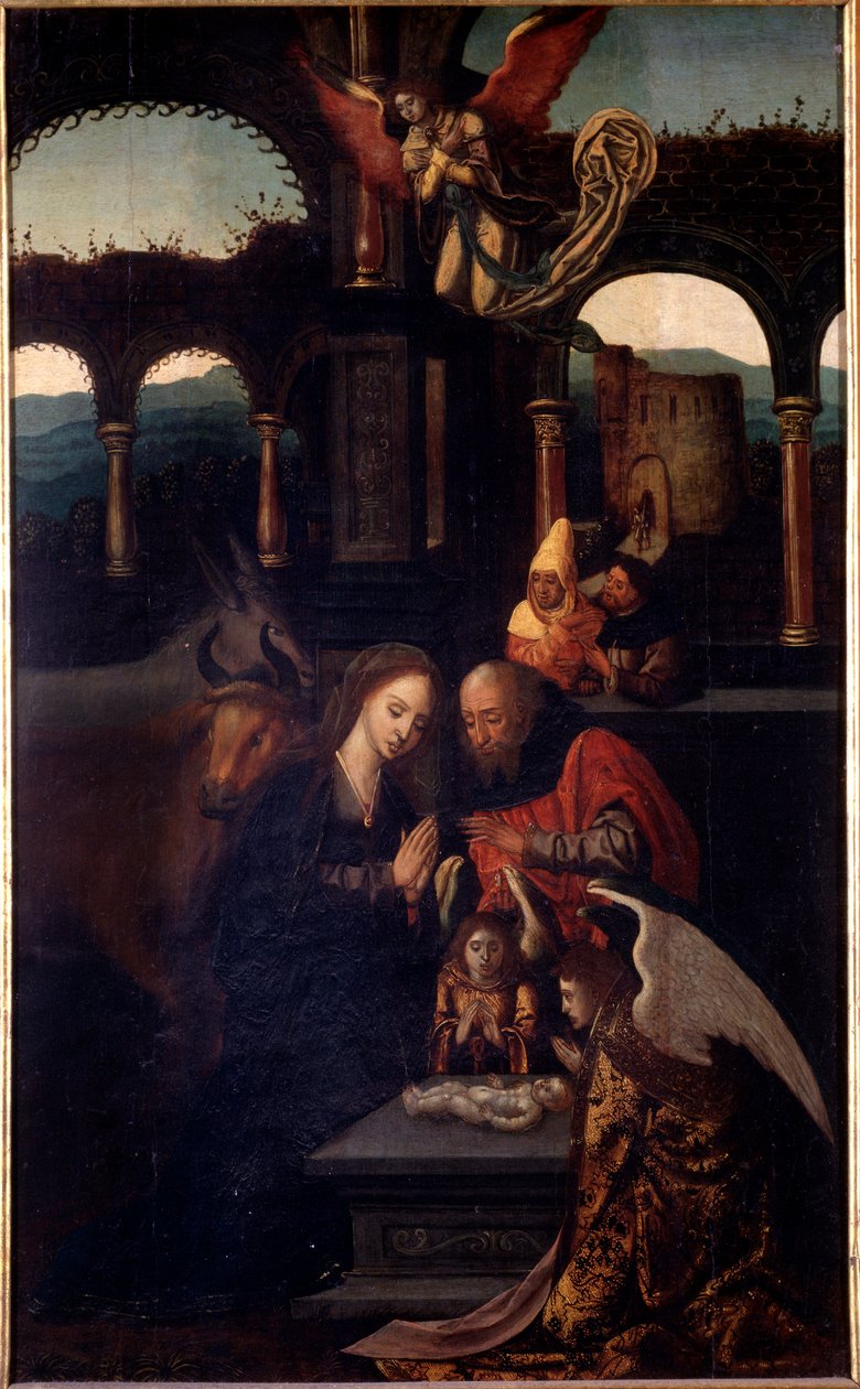 Födelseboken (målning av Flemish School