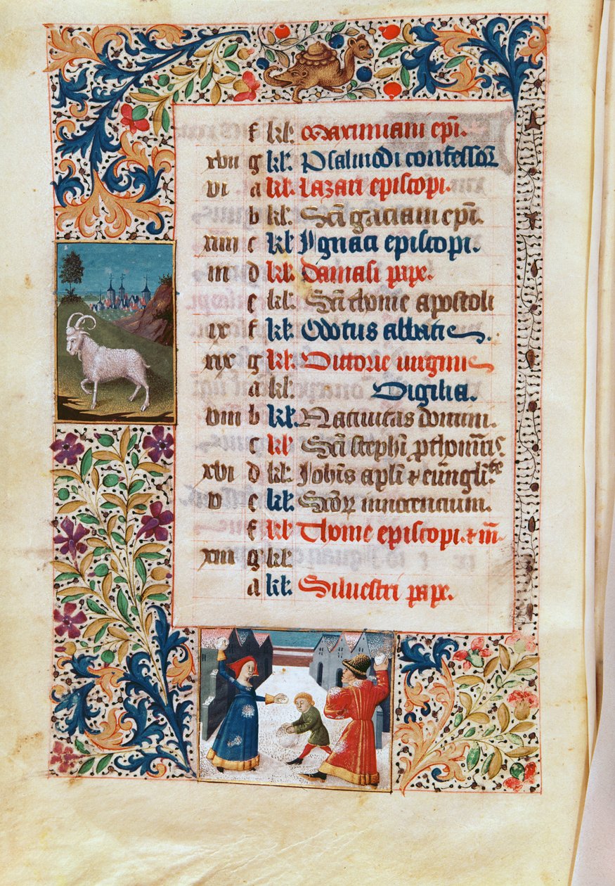 V.25-3 Fol.12v December månad av Flemish School