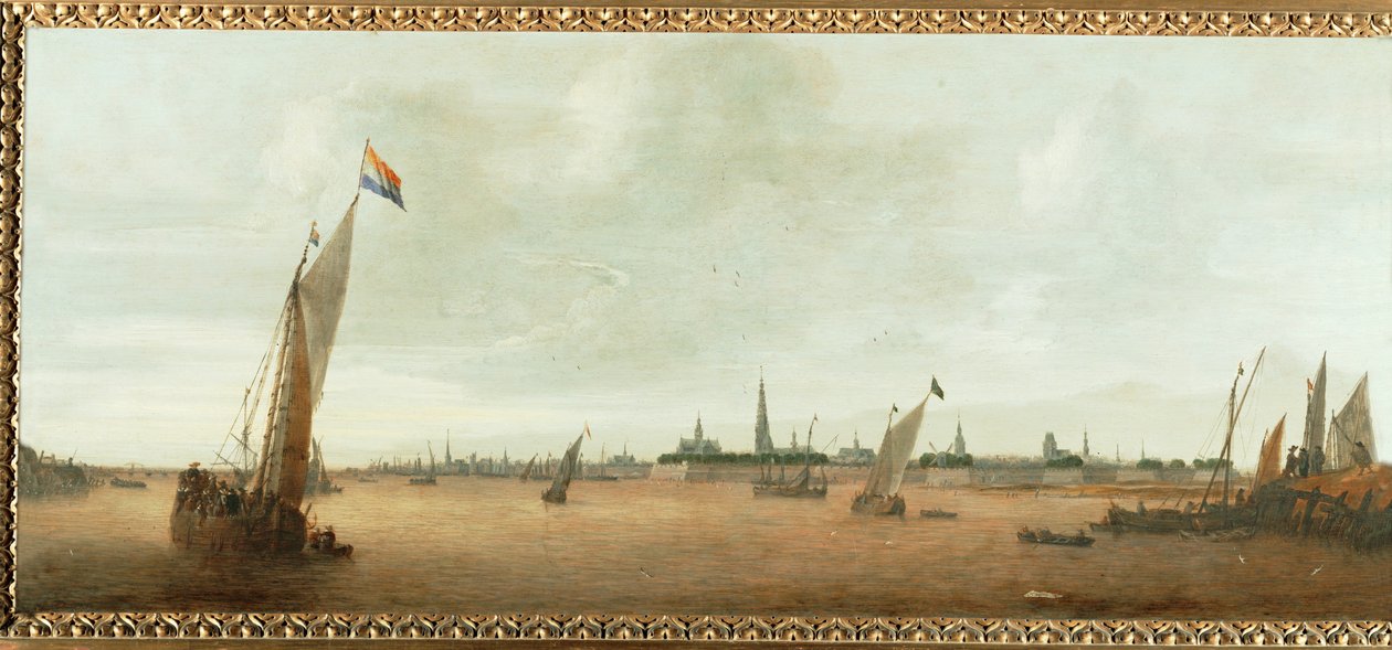 Vy över Antwerpen, Belgien ... av Flemish School