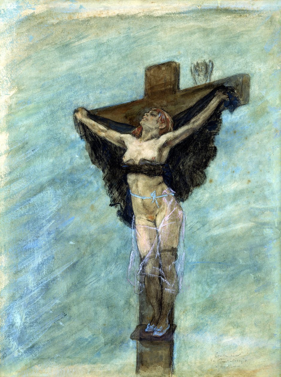 Studie för The Temptation of St. Anthony, 1878 av Félicien Rops