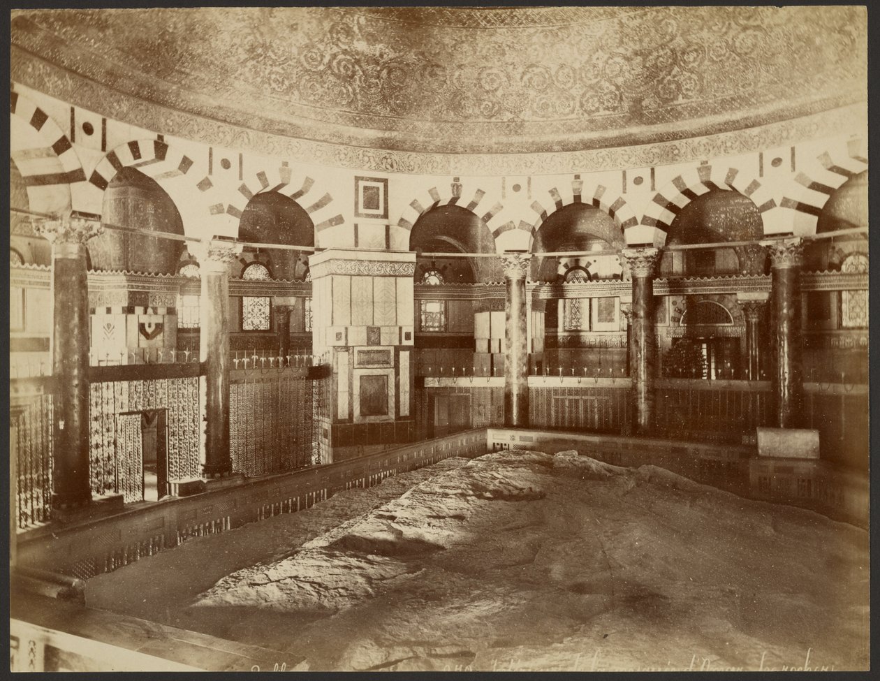 Interiör, Klippdomen, Jerusalem av Félix Bonfils
