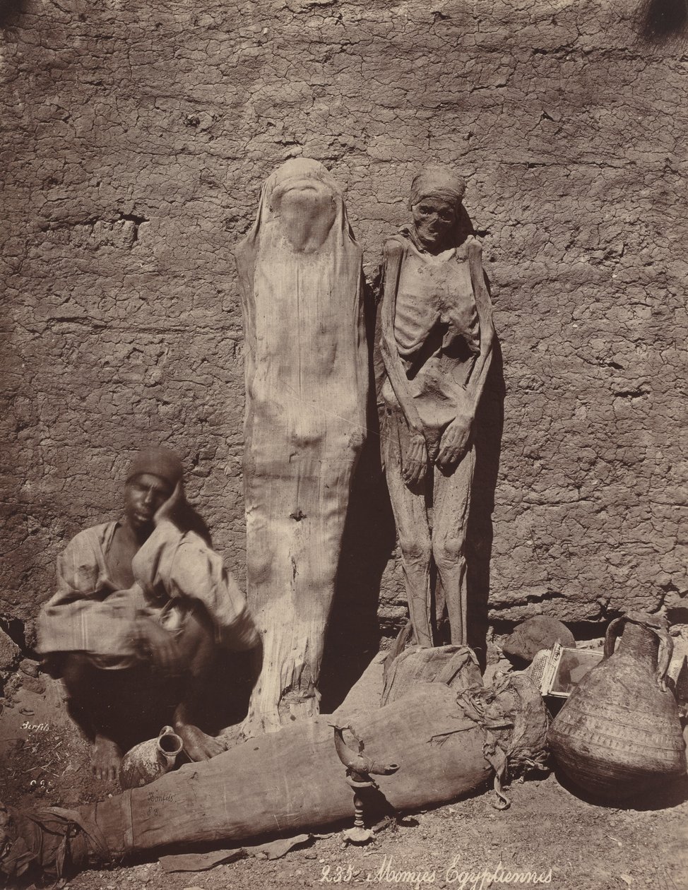 Momies Egyptiennes egyptiska mumier, ca. 1870. av Félix Bonfils