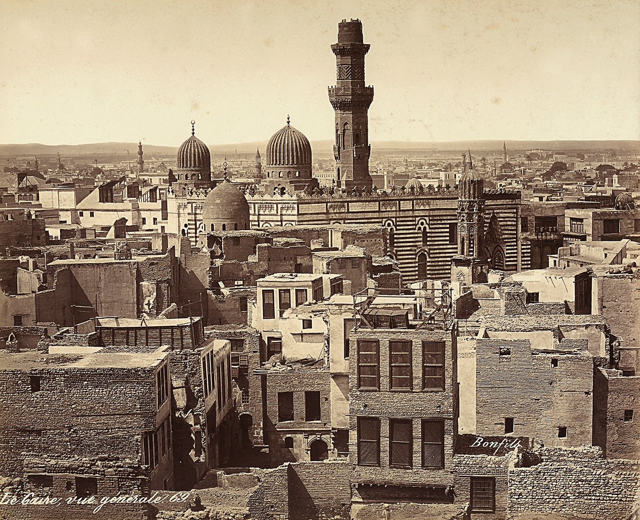 Panoramautsikt över Kairo, Egypten av Félix Bonfils