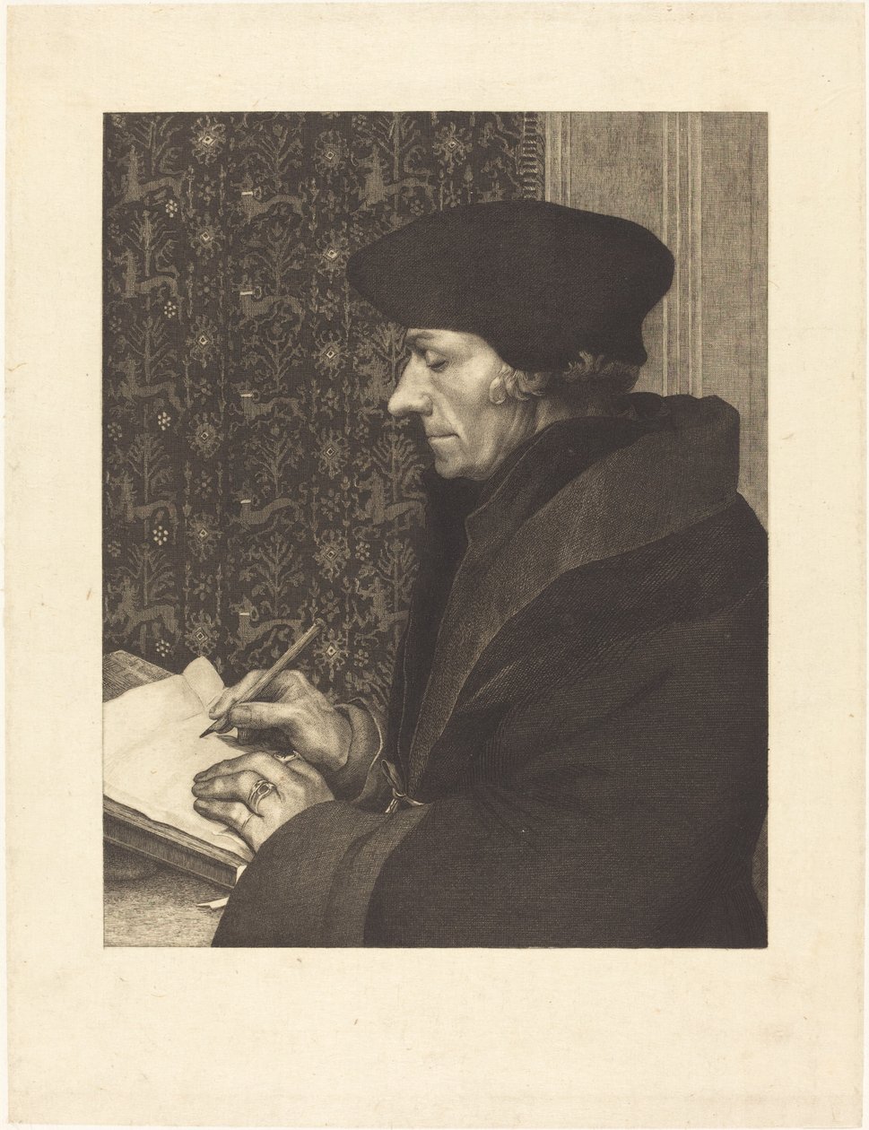 Erasmus av Félix Bracquemond after Hans Holbein the Younger