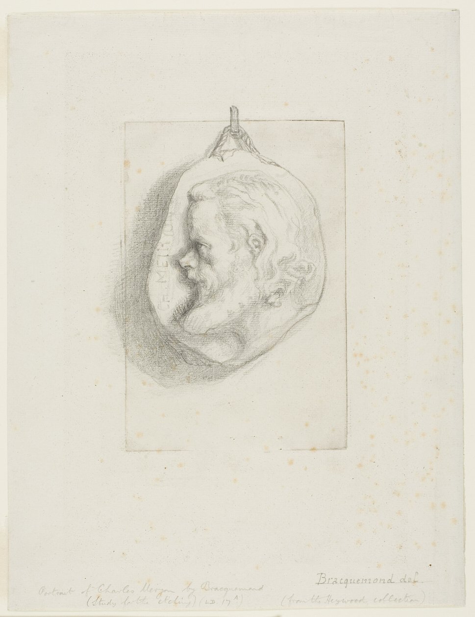 Profilporträtt av Charles Meryon av Félix Henri Bracquemond
