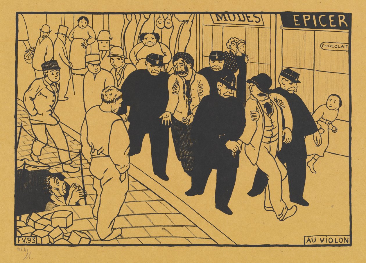 Au Violon (Off to the Jug) av Félix Vallotton