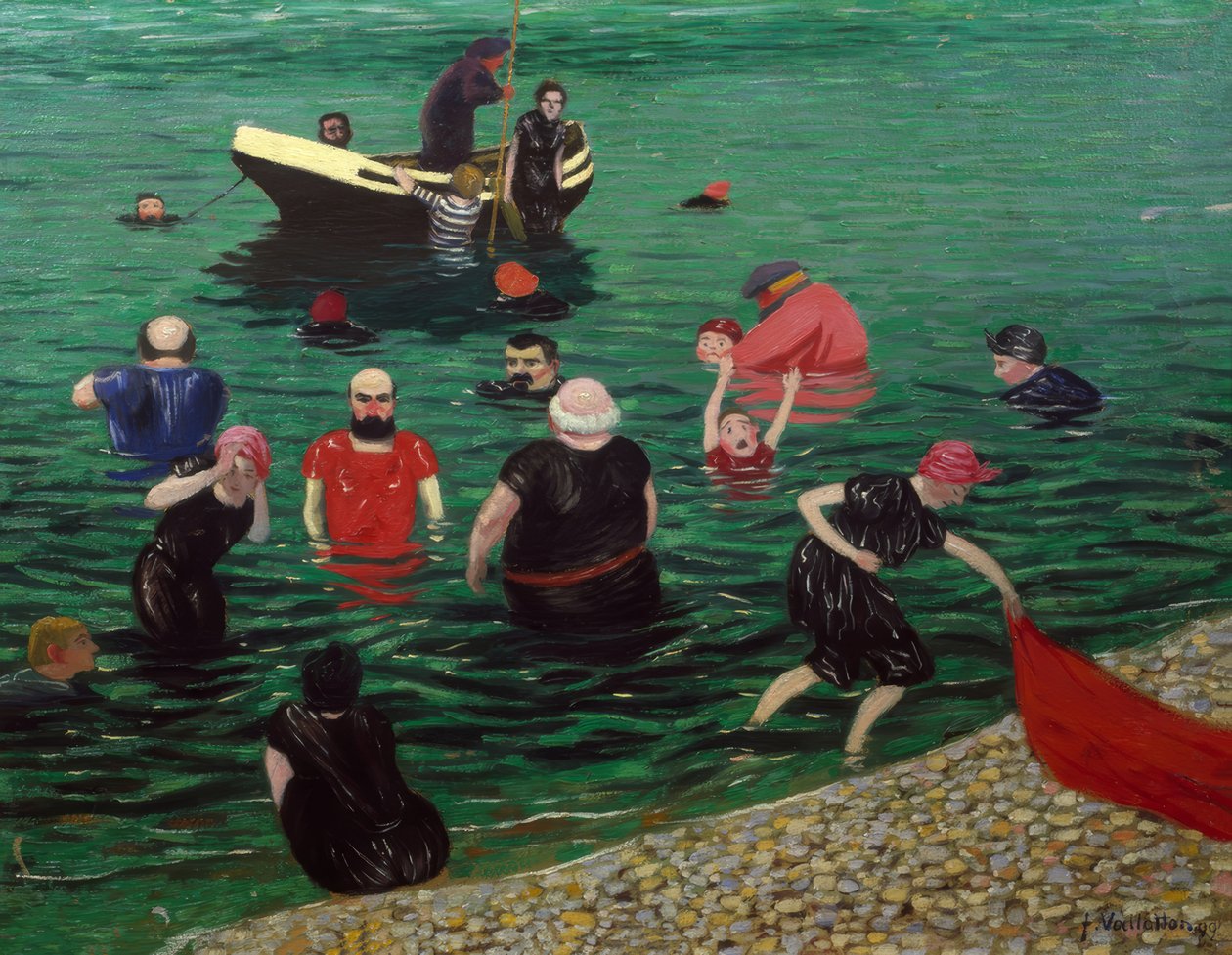 Badande i Étretat av Félix Vallotton