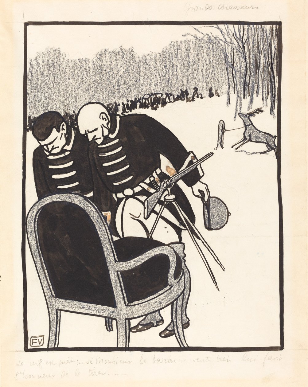 Stora jägare - The Deer is Ready, 1903. av Félix Vallotton