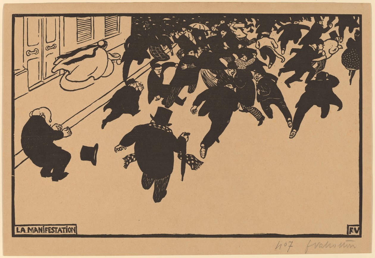 La Manifestation The Demonstration, 1893. av Félix Vallotton