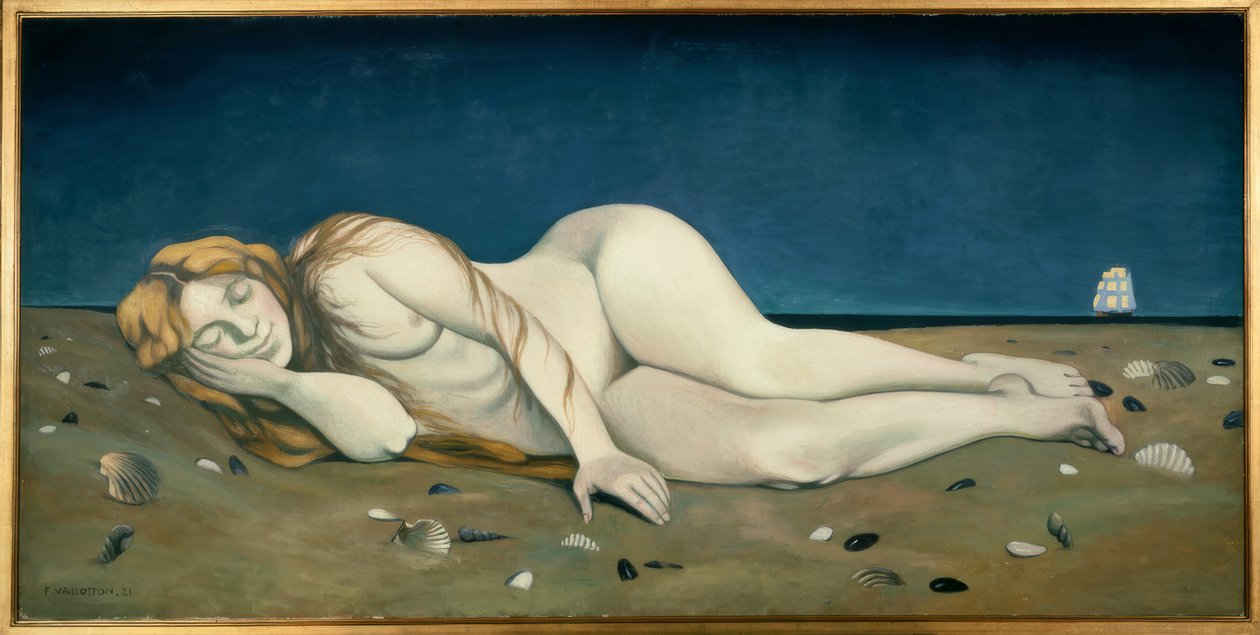 Sovande badare på sanden av Félix Vallotton