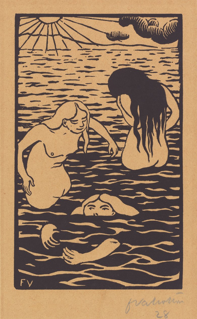 Tre badande, 1894. av Félix Vallotton