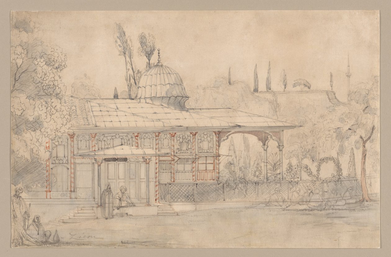 Paviljong nära en moské, 1800-tal. av Félix Ziem