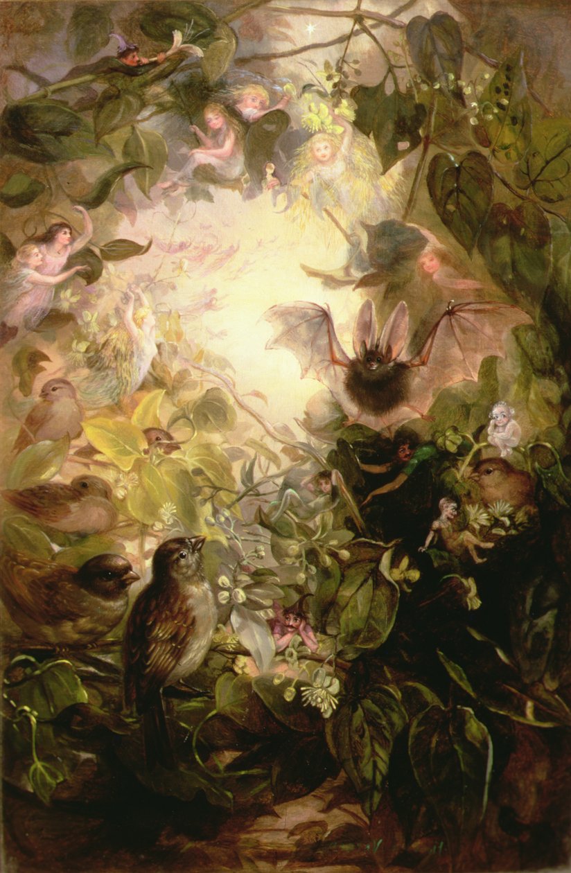 Fairy Hunt (olja på duk) av Florence Vernon