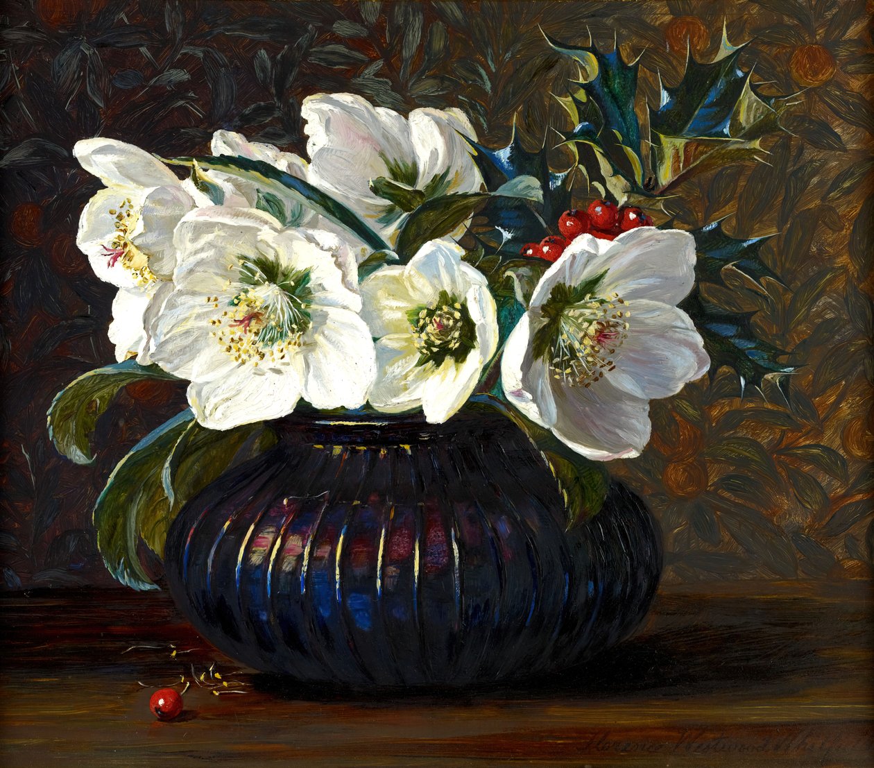 Julrosor, 1880. av Florence Westwood Whitfield