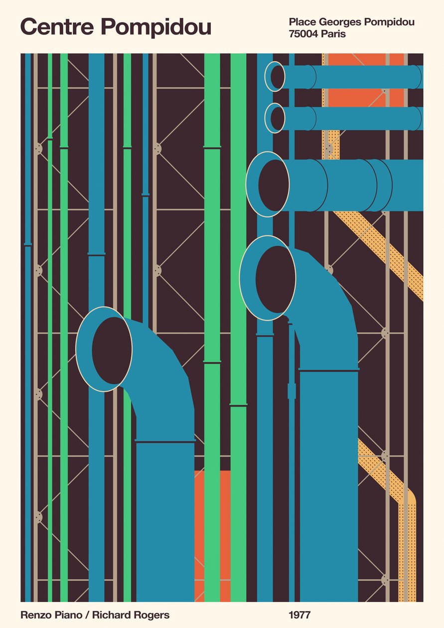 Centre Pompidou – Paris, 2020 (digitalt) av Florent Bodart