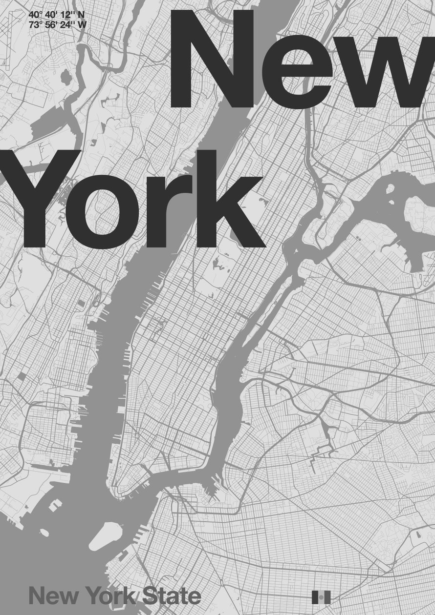 New York Minimal karta av Florent Bodart