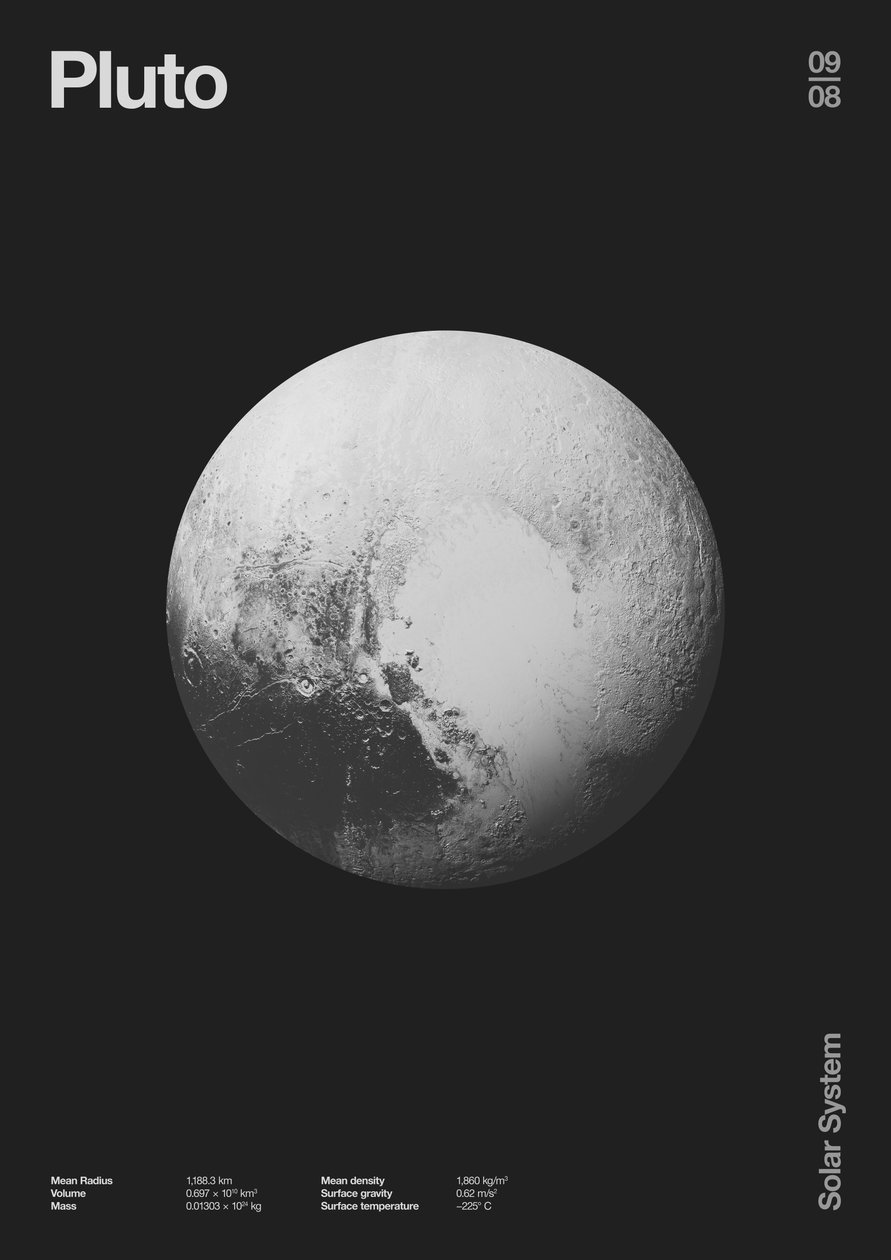 Pluto: Minimal Planets Datas, 2023 (digital) av Florent Bodart