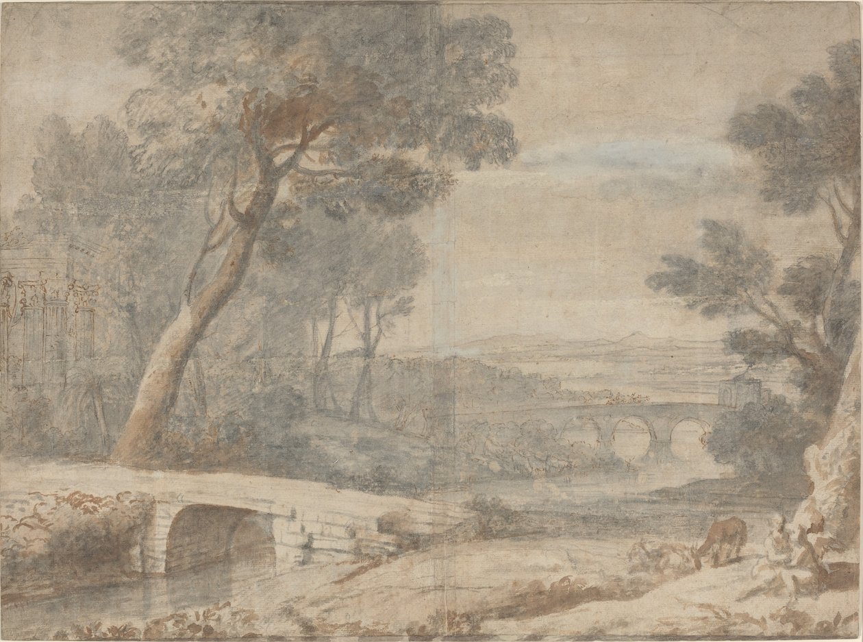 Resten på flyget till Egypten av Follower of Claude Lorrain