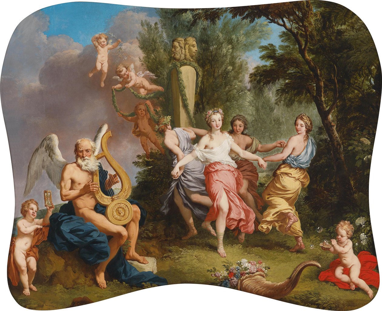 Tanz zur Musik der Zeit av Follower of Laurent de La Hyre
