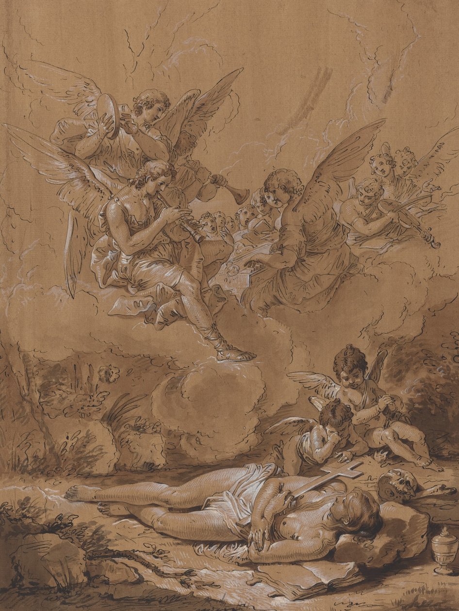 Magdalenas död av Follower of Francesco Fontebasso