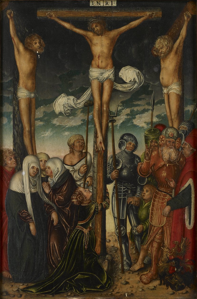 Korsfästelse av Follower of Lucas Cranach the Elder