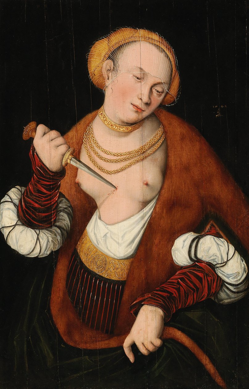 Lucretia av Follower of Lucas Cranach the Elder
