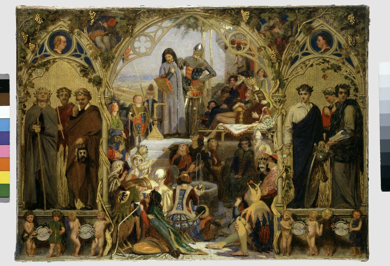 The Seeds and Fruit of English Poetry, 1845 av Ford Madox Brown