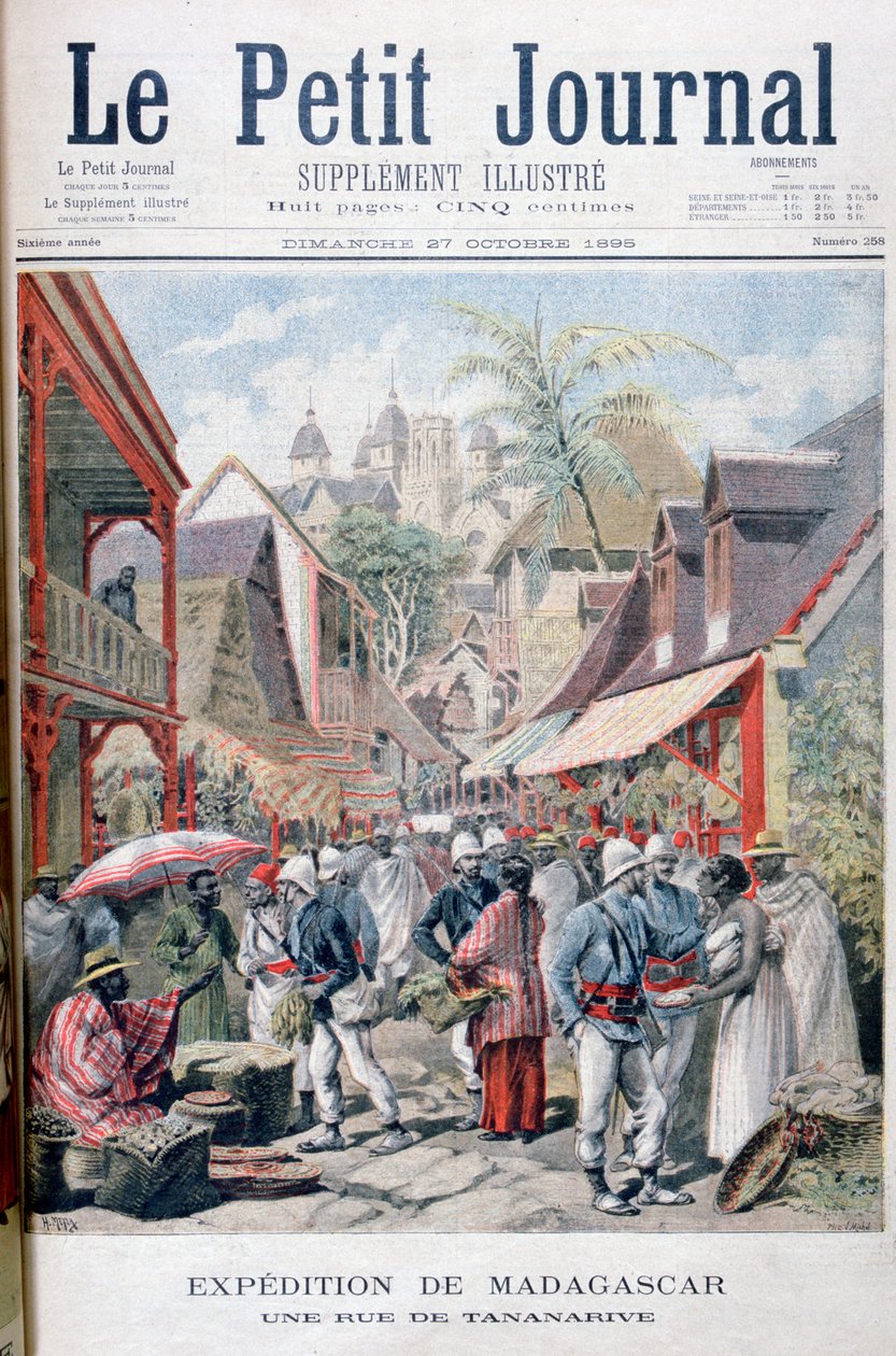 Tananarive Antananarivo, Madagaskars huvudstad, 1895 av Fortuné Méaulle