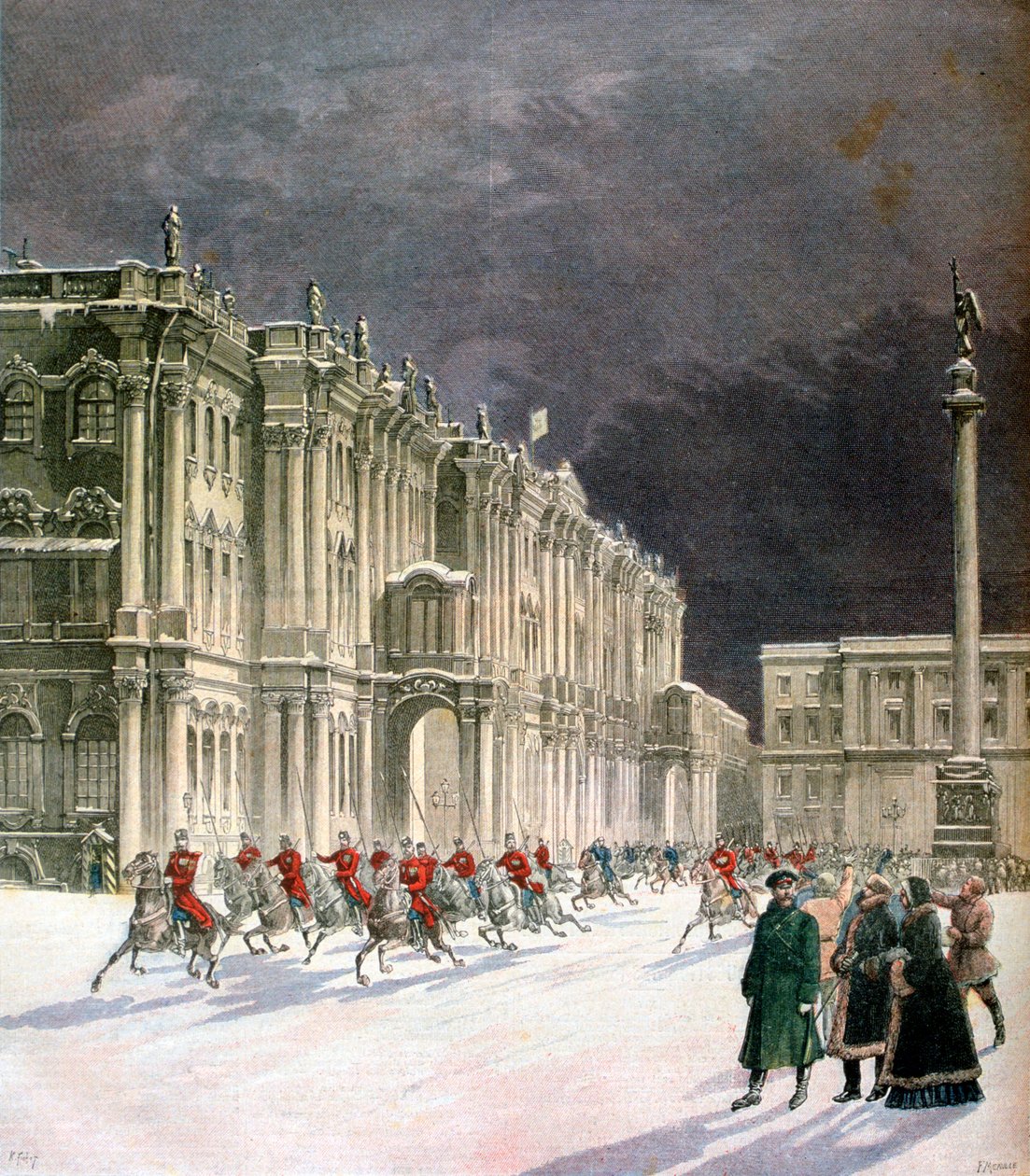 Vinterpalatset, Sankt Petersburg, Ryssland, 1891 av Fortuné Méaulle