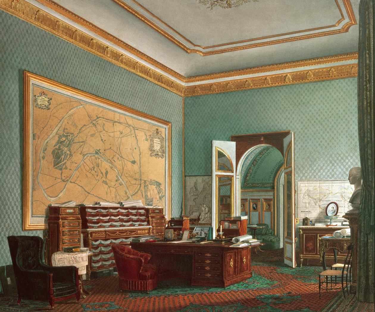 Napoleon III:s arbetsrum i Tuilerierna, 1862 av Fortune de Fournier