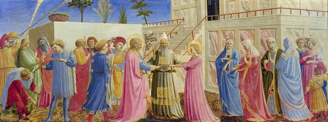 Jungfruns bröllop, ca 1435 (tempera på panel) av Fra Angelico