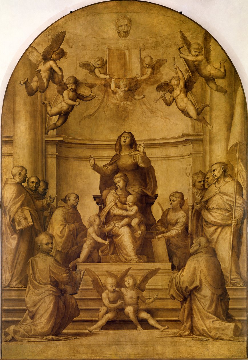 St. Anne (sepiaaltartavla) av Fra Bartolommeo