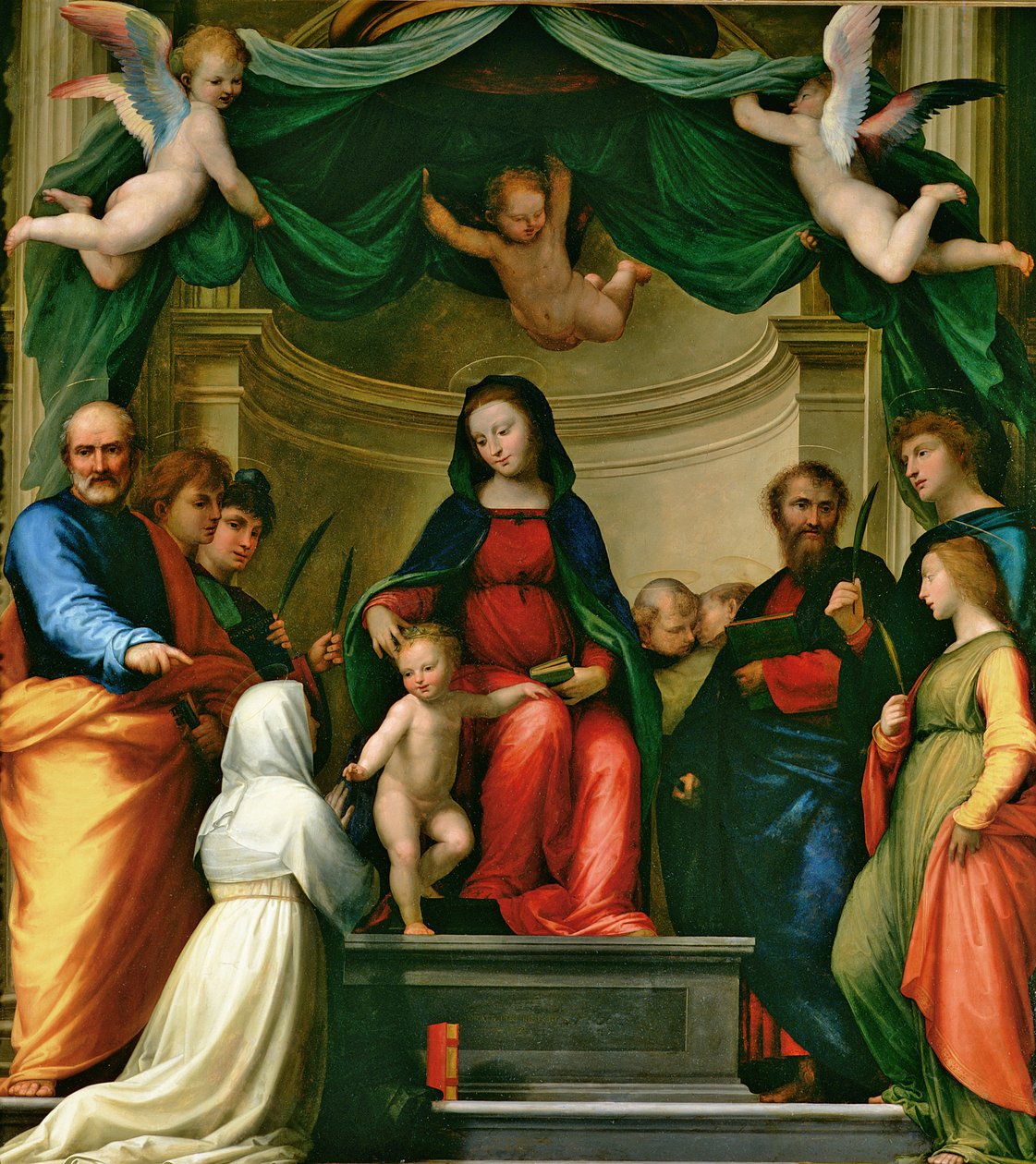 St. Katarina av Sienas mystiska äktenskap med heliga, 1511 av Fra Bartolommeo