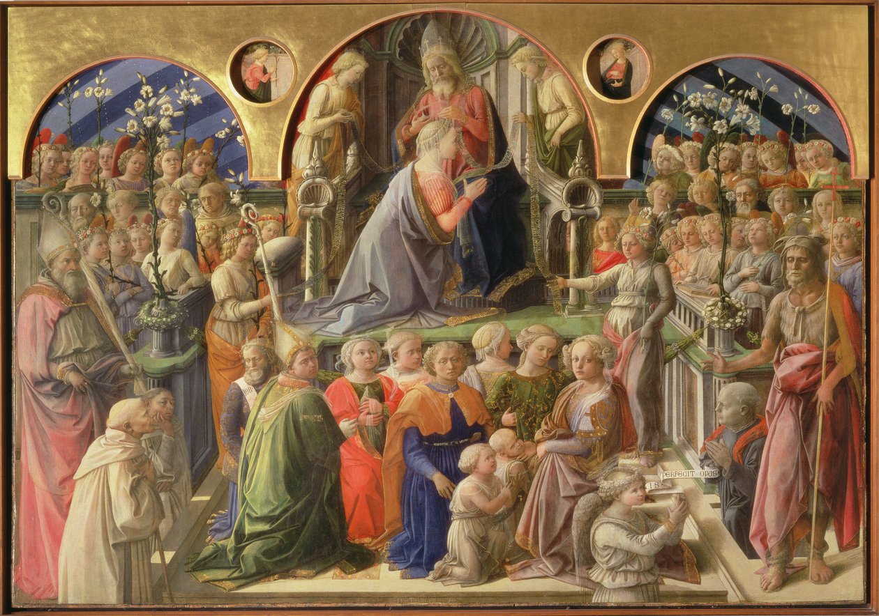 Jungfruns kröning, 1441-7 (tempera på panel) av Fra Filippo Lippi