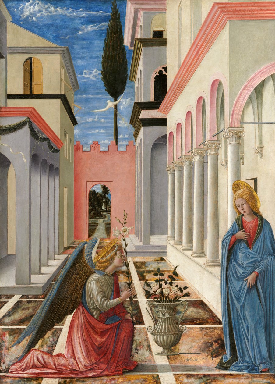 Bebådelsen, c. 14451450. av Fra Carnevale