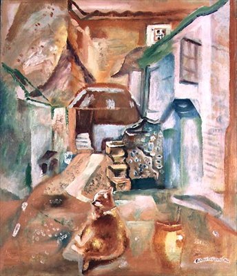 Purbeck Courtyard, Morgon av Frances Hodgkins