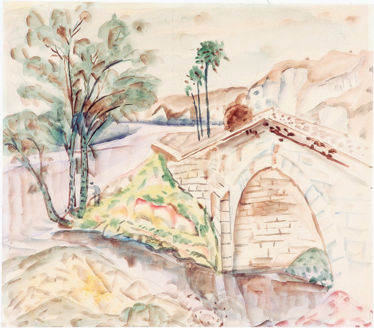 Bron (penna, akvarell på papper) av Frances Hodgkins
