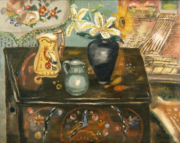 The Painted Chest (olja på panel) av Frances Hodgkins