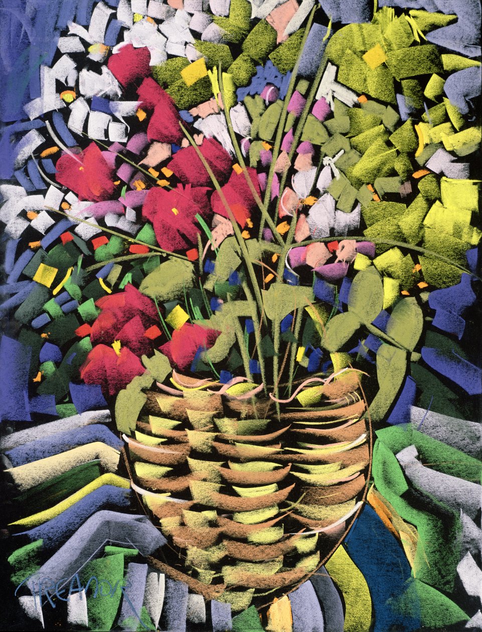 Deco Flowers (pastellfärgad på monteringsplattan) av Frances Treanor