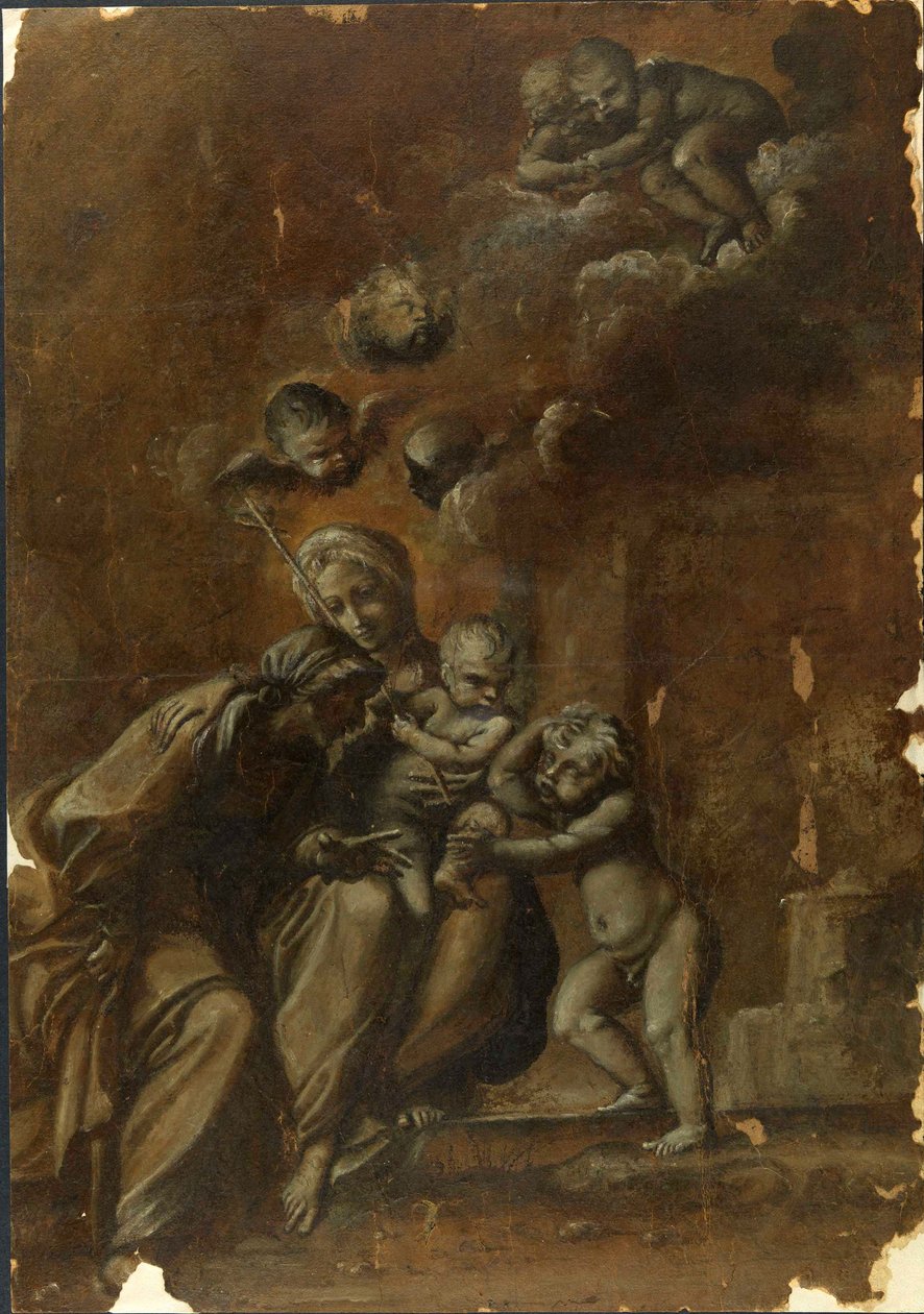 The Virgin and Child with St. John and St. Anne av Francesco Brizio
