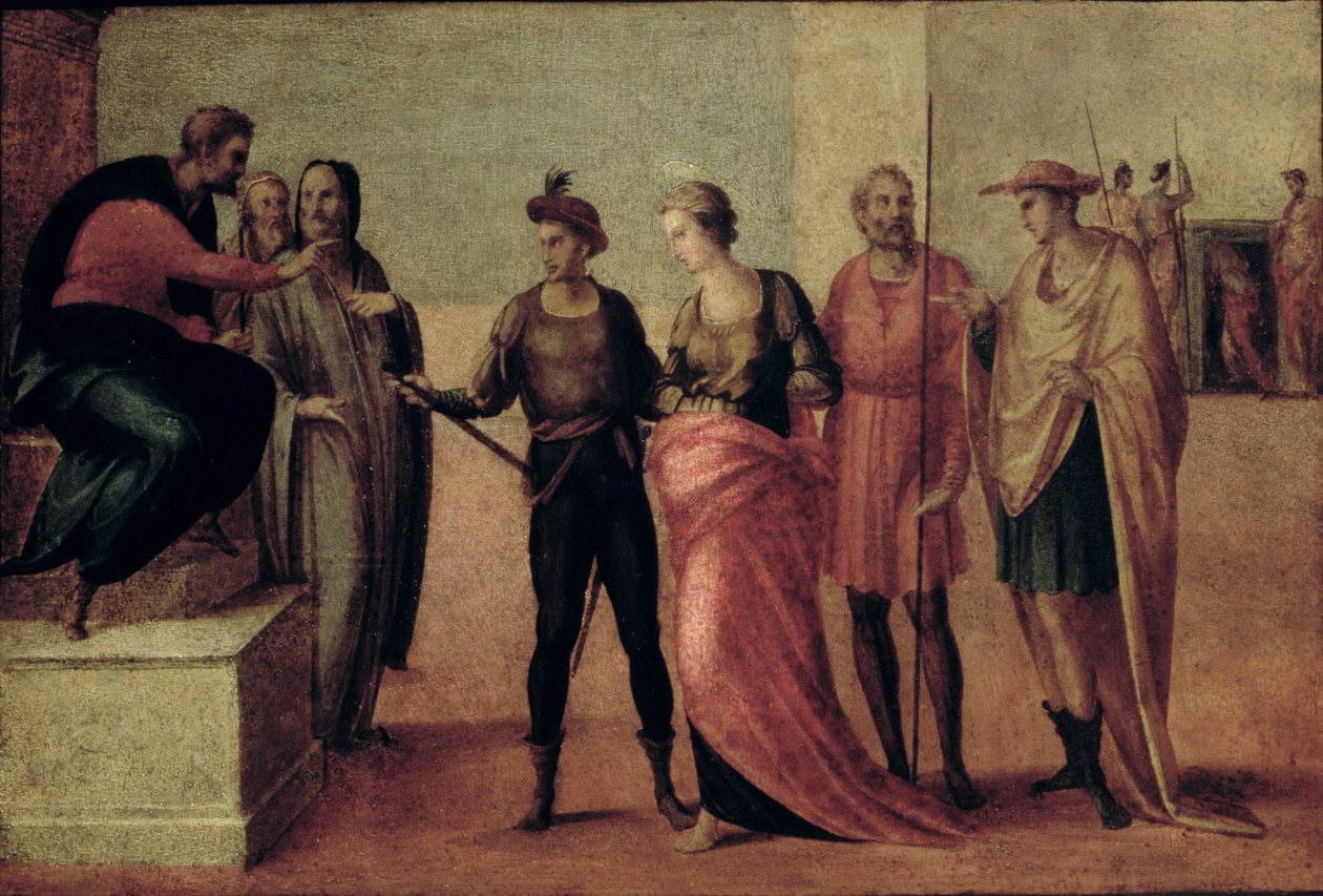 The Sentencing of St. Lucy (panel) av Francesco Granacci