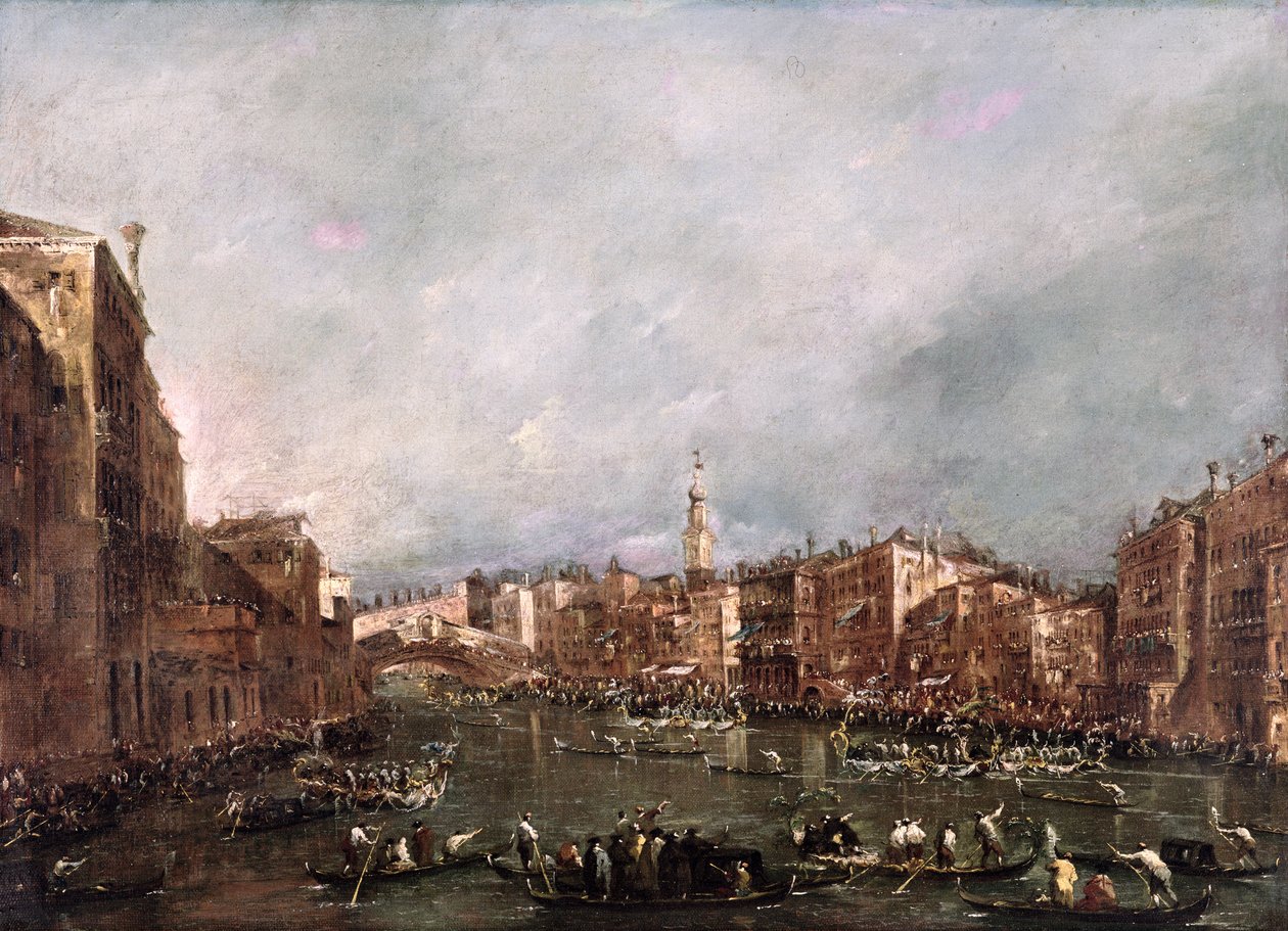 En regatta på Canal Grande, Venedig av Francesco Guardi